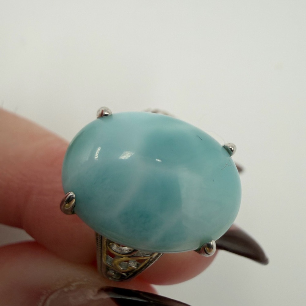New Larimar Ring Sterling Silver - Picture 6 of 9